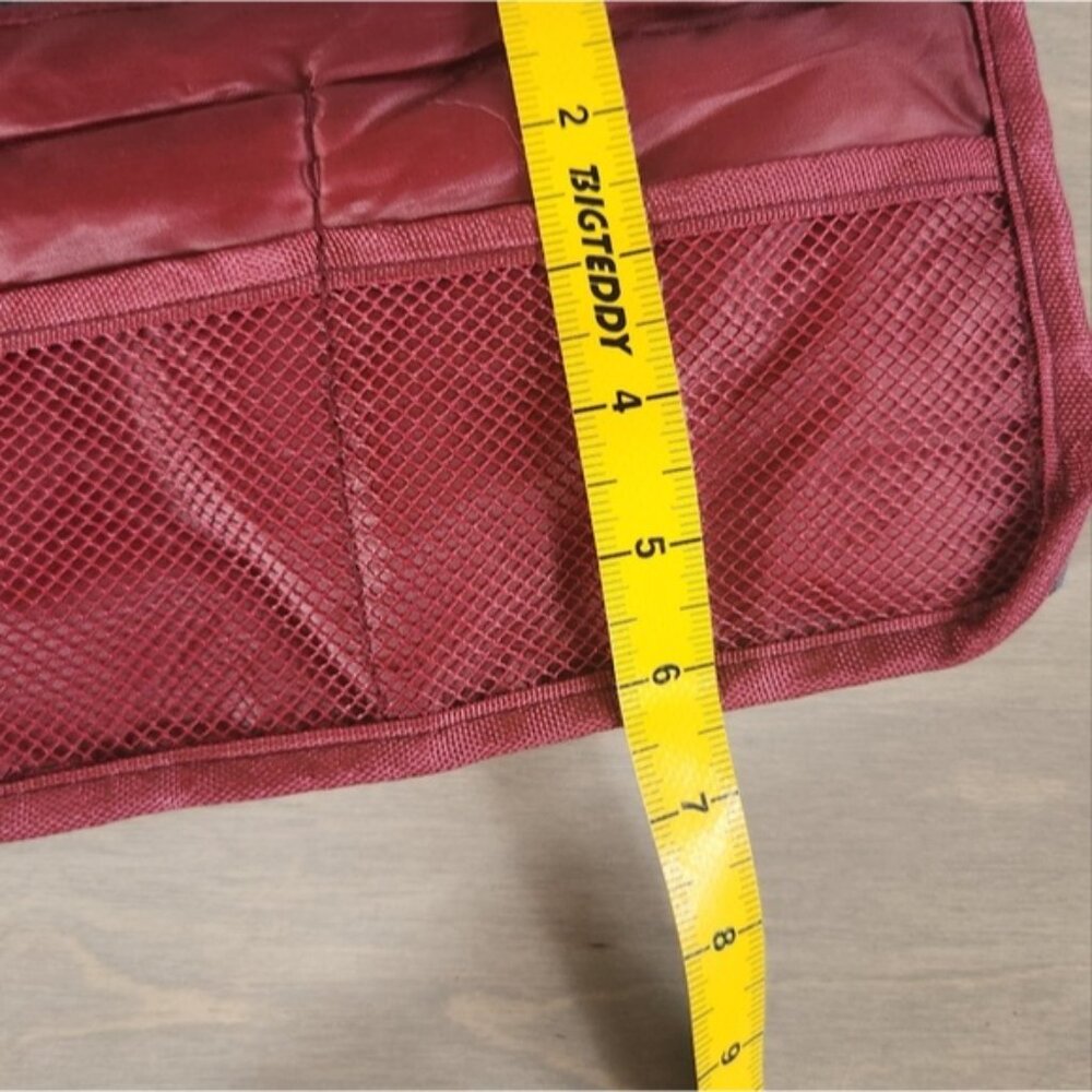 Purse Organizer Travel Bag Maroon Red Wine Essentials Kit - Picture 4 of 4